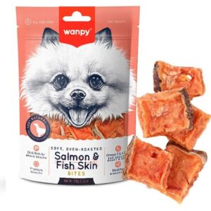 تشویقی سگ ونپی مدل Salmon Fish Skin Bites وزن 100 گرم