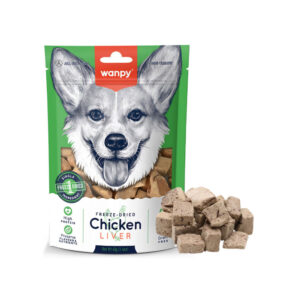 تشویقی سگ ونپی مدل Chicken liver freeze dried با طعم جگر مرغ وزن 40 گرم