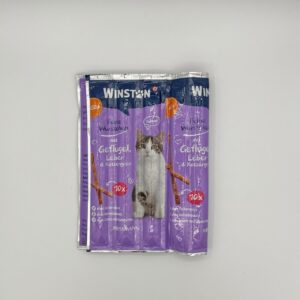 تشویقی مدادی وینستون با طعم مرغ و جگر و علف گربه Snack Sticks with Chicken, Liver and Catnip ورق 10 عددی وزن 50 گرم