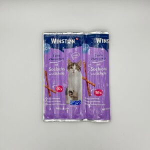تشویقی مدادی وینستون با طعم ماهی سالمون Winston Cat Snack Sticks with Salmon ورق 10 عددی وزن 50 گرم