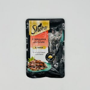 پوچ گربه شبا Sheba Delicious Slices With Beef & Rabbit In Sauce با طعم گوشت گاو و خرگوش در سس وزن 75 گرم