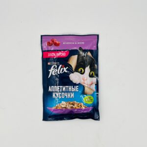 پوچ گربه بالغ فلیکس مدل Felix Appetizing Pieces Lamb in Jelly با طعم گوشت بره در ژله وزن 75 گرم