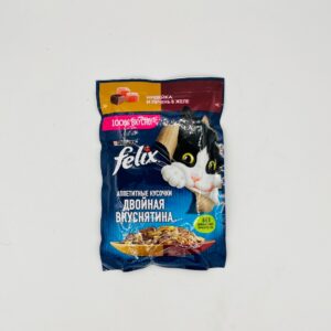 پوچ گربه بالغ فلیکس مدل Felix Double Delight Turkey & Liver in Jelly  با طعم میکس بوقلمون و جگر وزن 75 گرم
