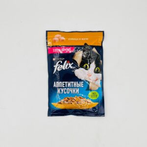 پوچ گربه بالغ فلیکس مدل Felix Chicken in Jelly طعم مرغ وزن ۷۵ گرم