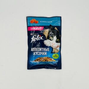 پوچ گربه بالغ فلیکس مدل Felix Appetizing pieces Tuna in Jelly با طعم ماهی تن در ژله وزن 85 گرم