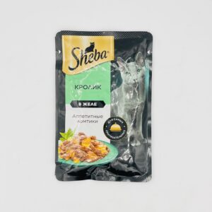 پوچ گربه بالغ شبا Sheba Appetizing Slices With Rabbit in Jelly طعم گوشت خرگوش در ژله وزن 75 گرم