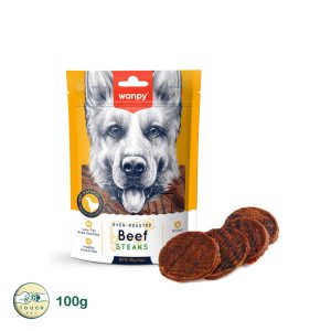 تشویقی نواری سگ ونپی بیف استیک مدل Beef Steaks وزن 100 گرم